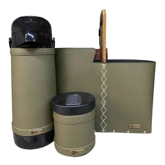 Kit Chimarrão Matetri Madero 3 Peças – Verde | Mateira + Garrafa Térmica + Porta-Erva
