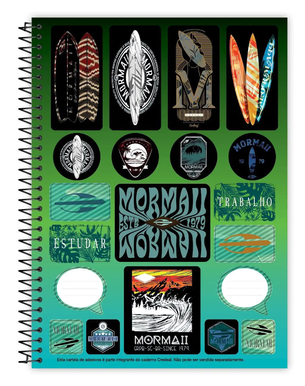 Caderno Universitário Mormaii Masculino 10 Matérias 160 Fls – Credeal