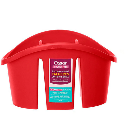 Escorredor de Talheres Sanremo Casar 308 – Plástico, Divisórias e Dreno Anti-Água (20,5×11,5×12,1cm)