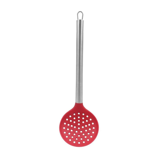 Escumadeira Belakaza BK5150 – Silicone Termo-resistente 34 cm com Cabo Inox – Utensílio Cozinha Prato Antiaderente
