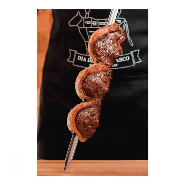 Espeto Simples Martinazzo 55 cm – Aço Inox + Cabo Madeira | Trinchante Churrasco