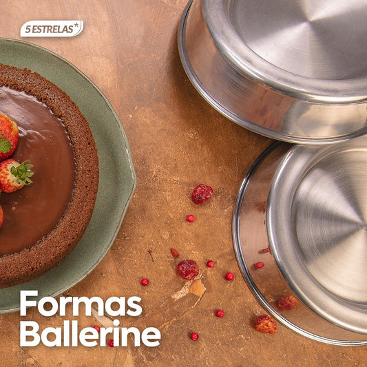 Forma Ballerine 5 Estrelas 26 cm – Bolo Piscina 2,1 L Alumínio