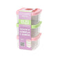 Kit 3 Potes Wave Quadrados 600 ml Verde e Rosa | Plasvale