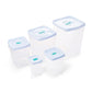 Conjunto de 5 Potes Quadrados Porta Mantimentos Branco |  500 ml - 1,3 Litro - 2,3 Litros - 4,5 Litros - 8 Litros | Plasvale
