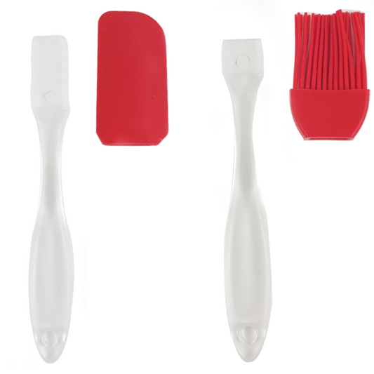 Kit Espátula e Pincel Culinários de Silicone – Linha Bivin Art House | Cores Sortidas