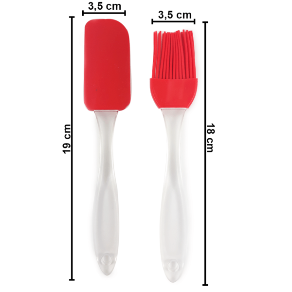Kit Espátula e Pincel Culinários de Silicone – Linha Bivin Art House | Cores Sortidas