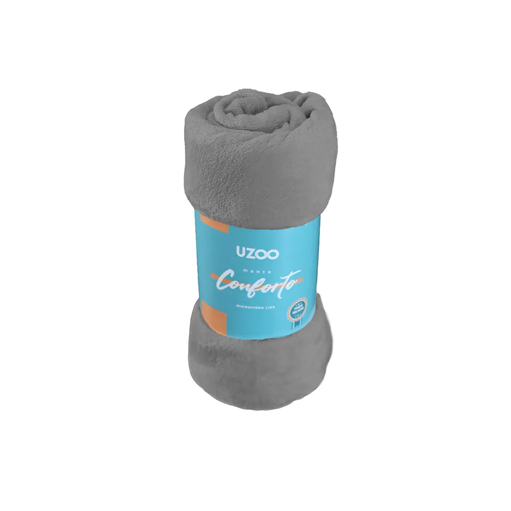 Manta Microfibra Lisa Solteiro 1,50m x 2,00m | Uzoo