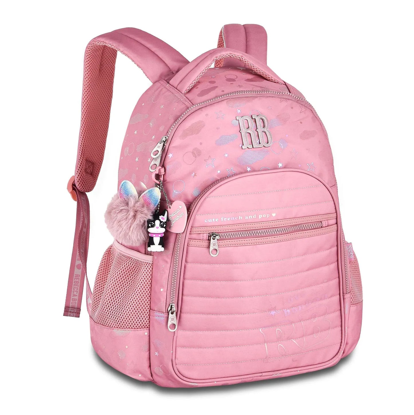 Mochila da Rebecca Bonbon | Nylon com Estampa Holográfica 17,5" | RB