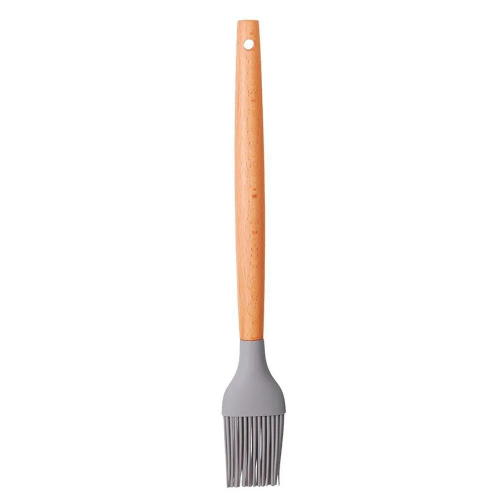 Pincel Culinário de Silicone 28 cm com Cabo de Madeira Art House Linha Lumi ZUN0127-B – Cores Variadas