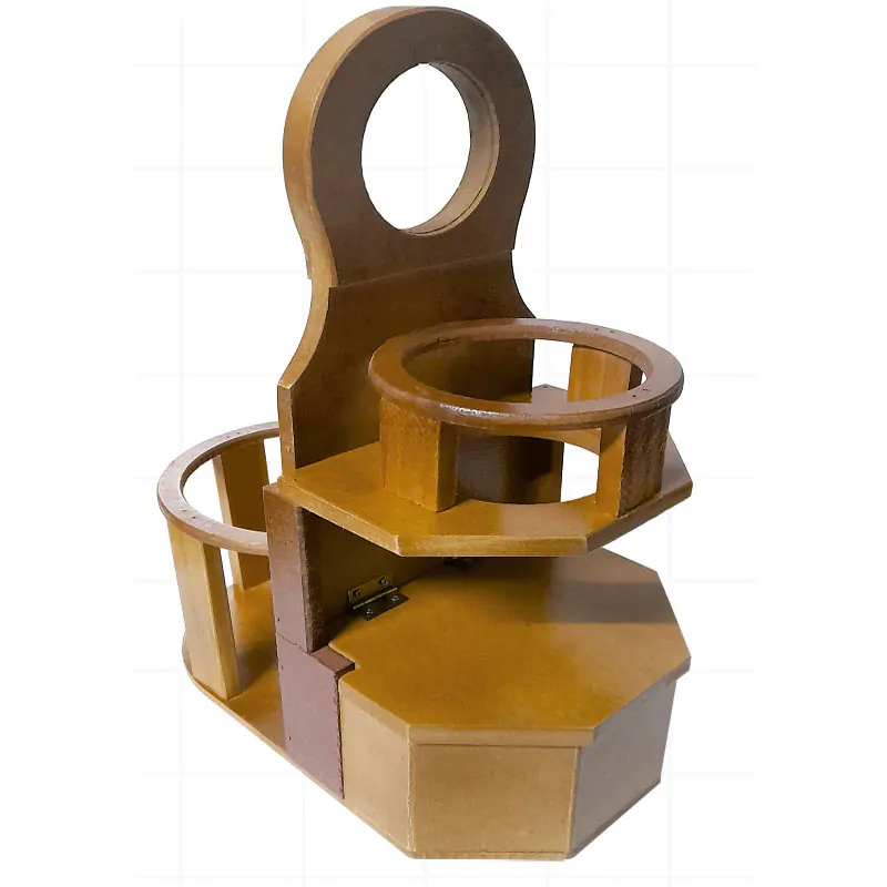 Porta Cuia de Madeira com Suporte para Garrafa Térmica | Alf Brinquedos