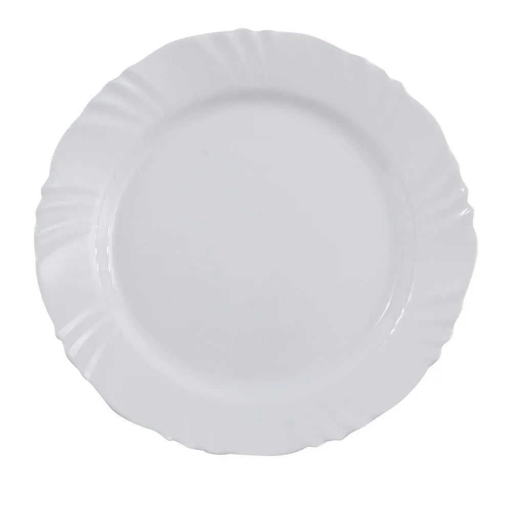 Prato Raso Duralex Opaline Pétala 25,5 cm – Vidro Temperado Branco Resistente e Sofisticado