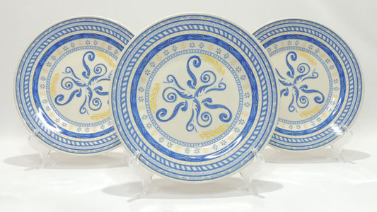 Prato Raso 26 cm Grano Azul e Amarelo – Oxford Biona | Cerâmica