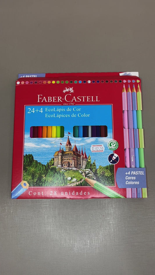 Kit 24 Lápis de cor + 4 Lápis Tons Pastel EcoLápis | Faber-Castell