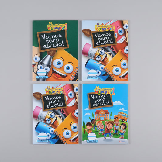 Caderno Escolar Tamoio – 40 Folhas 70g, Pauta Azul, Capa Dura – Treino de Caligrafia