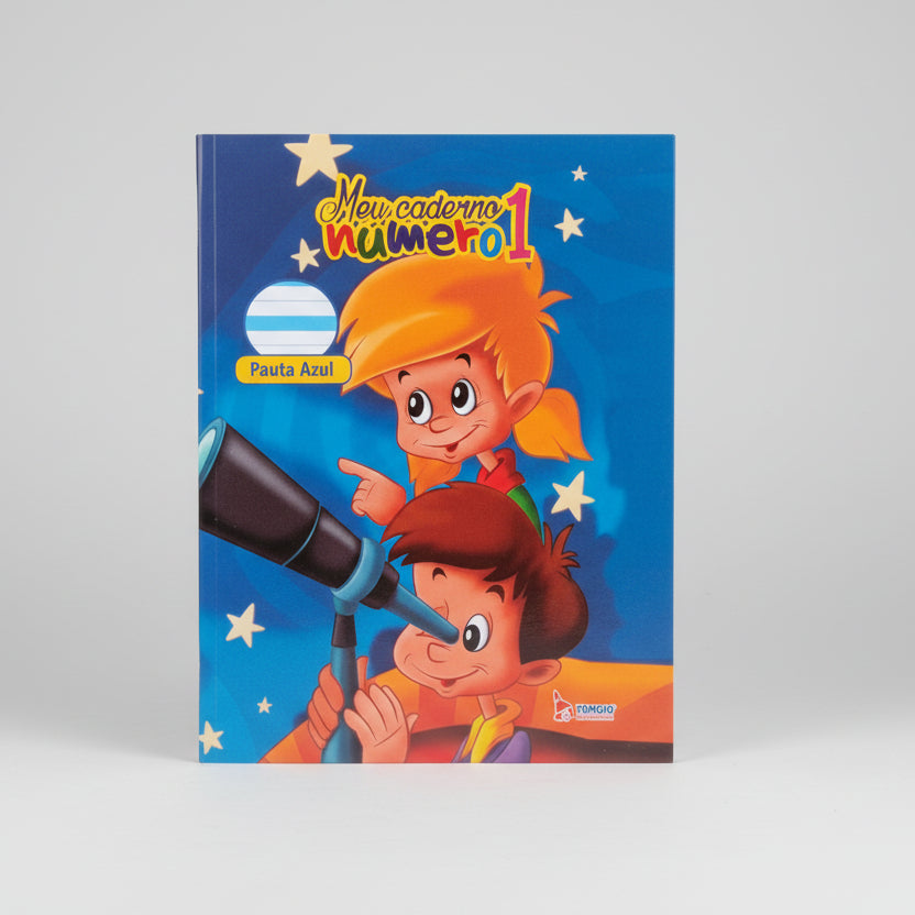 Caderno Escolar Tamoio – 40 Folhas 70g, Pauta Azul, Capa Dura – Treino de Caligrafia