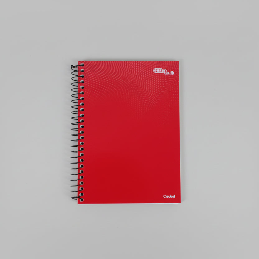 Caderno Pequeno 1/4 Essenciale Credeal – Capa Dura, 80 Folhas Pautadas, Espiral