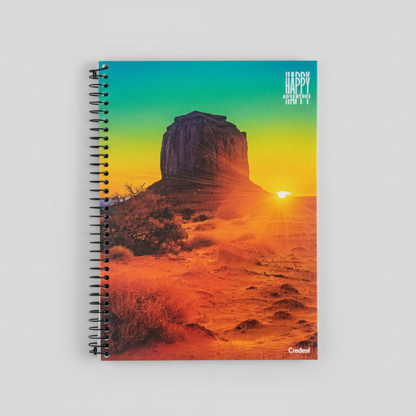 Caderno Universitário Happy Adventure Credeal 1 Matéria 80 Folhas – Capa Dura Espiral