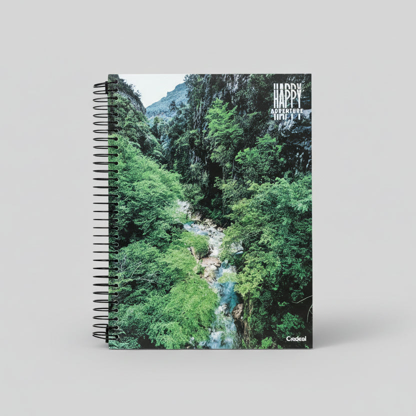 Caderno Universitário Happy Adventure Credeal 10 Matérias 160 Folhas Capa Dura Espiral