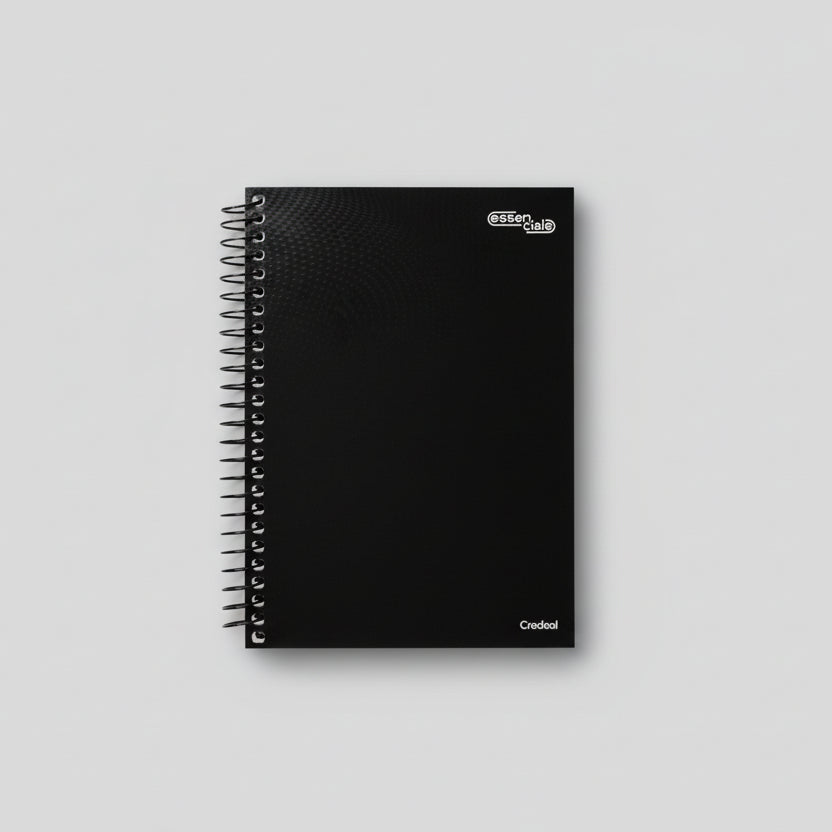 Caderno Pequeno 1/4 Essenciale Credeal – Capa Dura, 80 Folhas Pautadas, Espiral