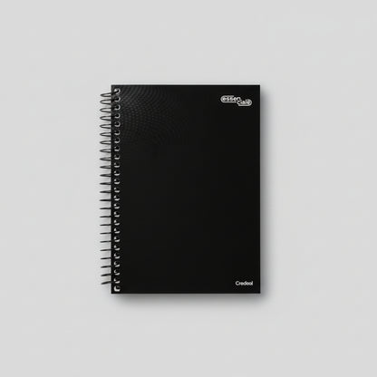 Caderno Pequeno 1/4 Essenciale Credeal – Capa Dura, 80 Folhas Pautadas, Espiral