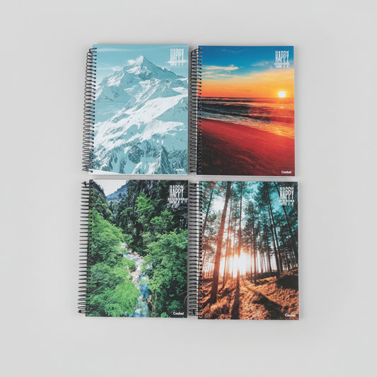 Caderno Universitário Happy Adventure Credeal 10 Matérias 160 Folhas Capa Dura Espiral