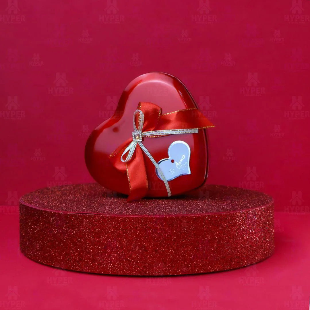 Rosas Artificiais + Urso de Pelúcia Luxo em Caixa de Presente Coração – Presente Romântico e Decorativo