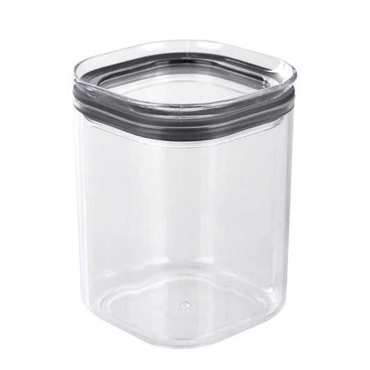 Pote Hermético PS 180 ml Sanremo 6,5 x 6,5 x 8,5 cm – Pote Hermético Pequeno 180 mL PS Transparente, Modular, Vedação com Silicone, Livre de BPA, Empilhável