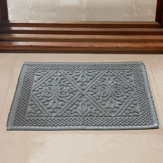 Tapete Vermont Niazitex 40×60 cm – Algodão e Polietileno Cinza | Antiderrapante
