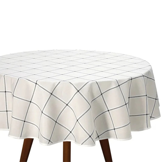 Toalha de Mesa Redonda 1,60 m 4 Lugares Döhler Clean Athenas Estampado Ieda 01 – 50% Algodão/Poliéster – Fácil Limpeza