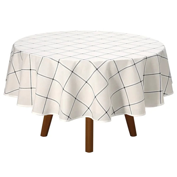 Toalha de Mesa Redonda 1,60 m 4 Lugares Döhler Clean Athenas Estampado Ieda 01 – 50% Algodão/Poliéster – Fácil Limpeza