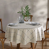 Toalha de Mesa Redonda 1,60 m 4 Lugares Döhler Clean Athenas Estampado Ieda 01 – 50% Algodão/Poliéster – Fácil Limpeza