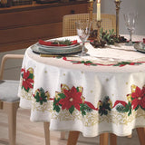Toalha de Mesa de Natal Redonda 1,60 m Athenas Estampado Natal 105 | Dohler