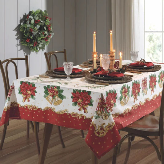 Toalha de Mesa de Natal 8 Lugares 1,60 m x 2,50 m Athenas Estampado Natal 107 | Dohler
