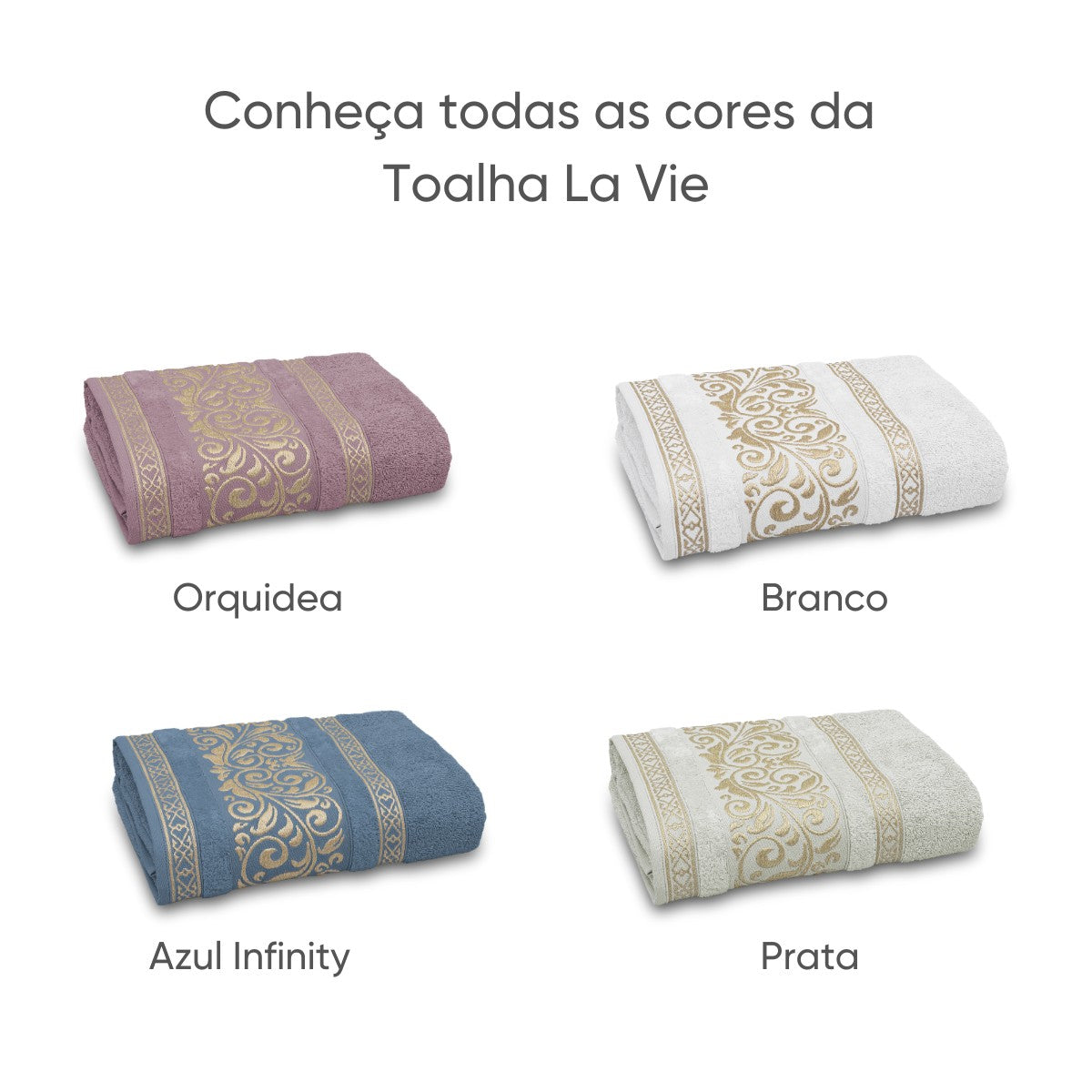 Toalha de Rosto La Vie 50×80 cm – 100% Algodão 450 g/m² | Barra Aveludada Appel