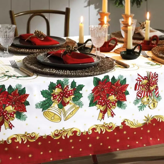 Toalha de Mesa de Natal 6 Lugares 1,40 m x 2,10 m Athenas Estampado Natal 107 | Dohler