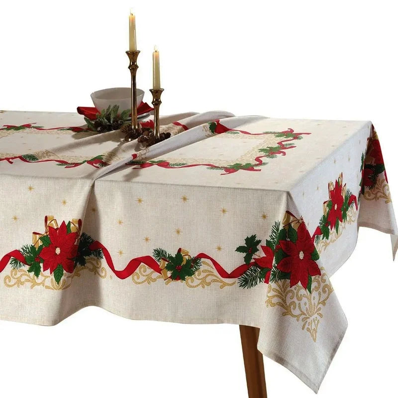 Toalha de Mesa de Natal Quadrada 1,40 m x 1,40 m Athenas Estampado Natal 105 | Dohler