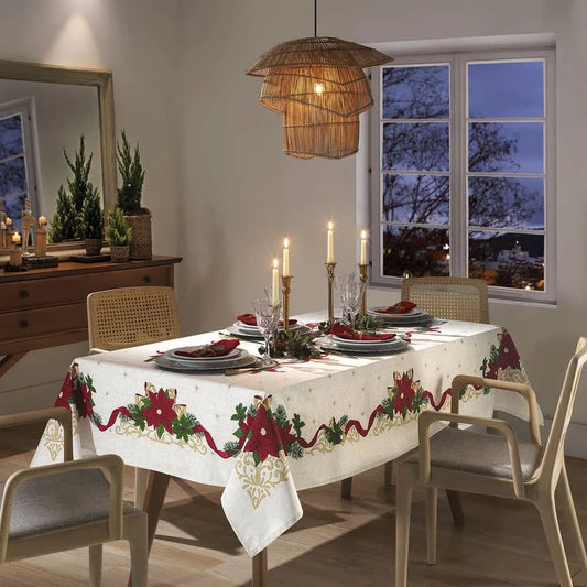 Toalha de Mesa de Natal 8 Lugares 1,60 m x 2,50 m Athenas Estampado Natal 105 | Dohler