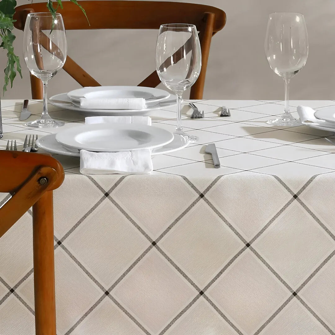 Toalha de Mesa 8 Lugares Retangular Clean Athenas Estampado 1,60m x 2,50m | Dõhler