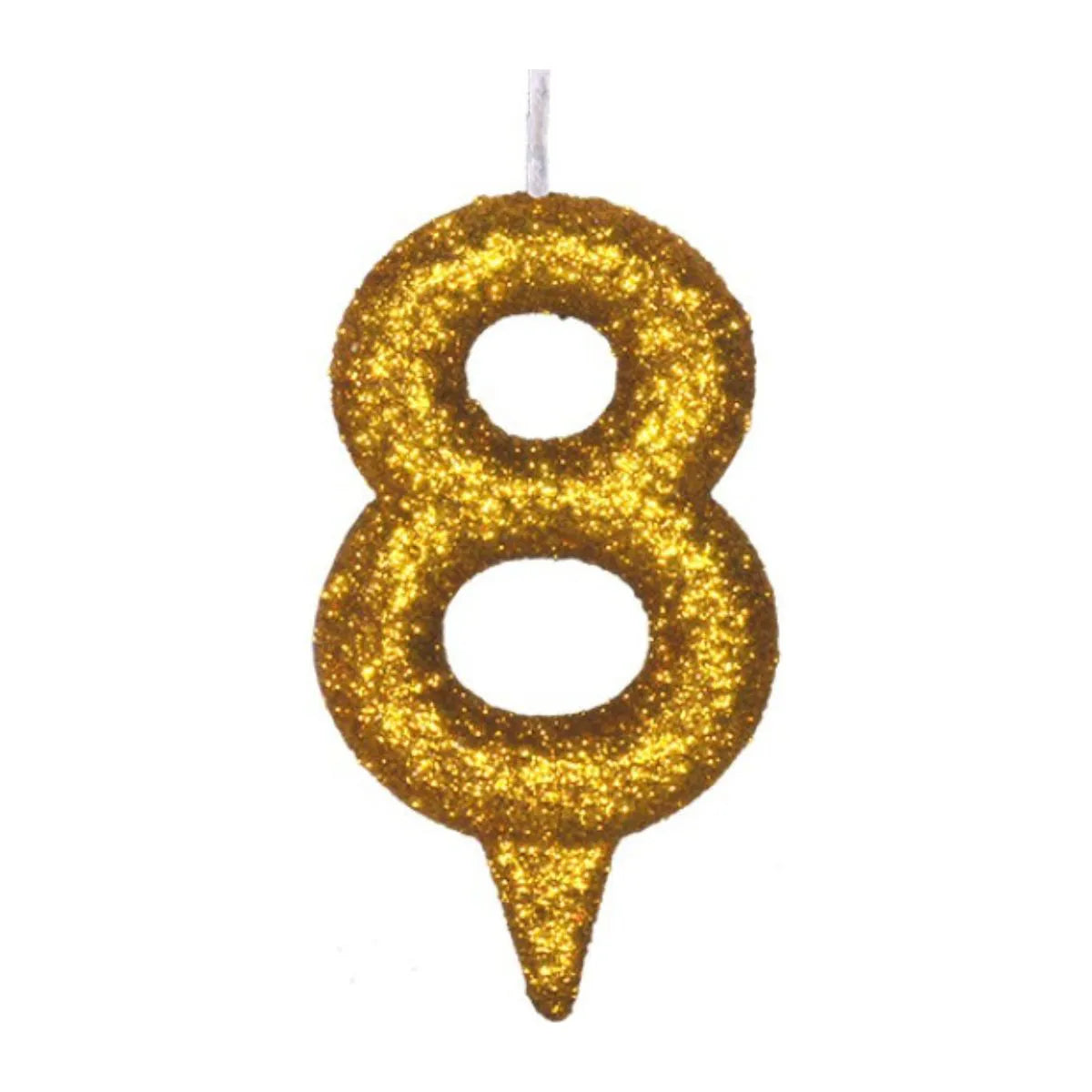 Vela de Aniversário Glamour Dourada Brilho – Números 0 a 9 | Brink Fest