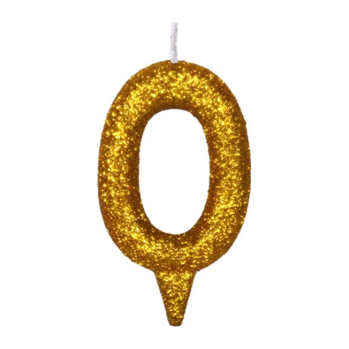 Vela de Aniversário Glamour Dourada Brilho – Números 0 a 9 | Brink Fest