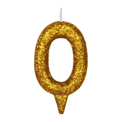 Vela de Aniversário Glamour Dourada Brilho – Números 0 a 9 | Brink Fest
